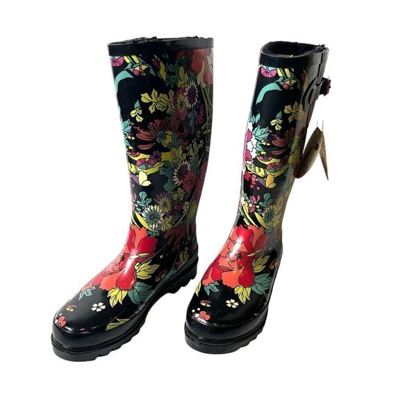 Sakroots Artist Circle Tall Flower Power Rubber Rain Boots Women’s Size 7 NWT - Picture 3 of 10